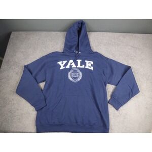 Yale University Pullover Hoodie Navy Blue Ivy League Crest Sweatshirt Mens XL